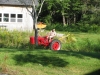 Davin moving his tractor to the lawn