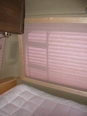 The completed bed - with valance installed around the window